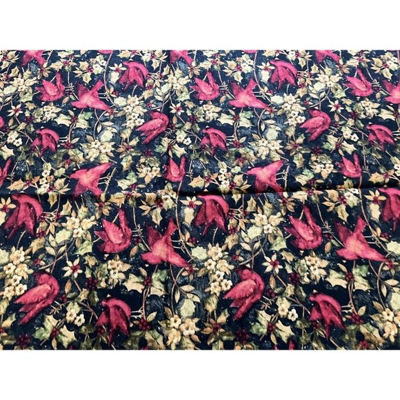 Fabric - Susan Winget "CARDINAL HOLLY" Birds, 100% Cotton - 1.50 Yards - NEW - Picture 7 of 14